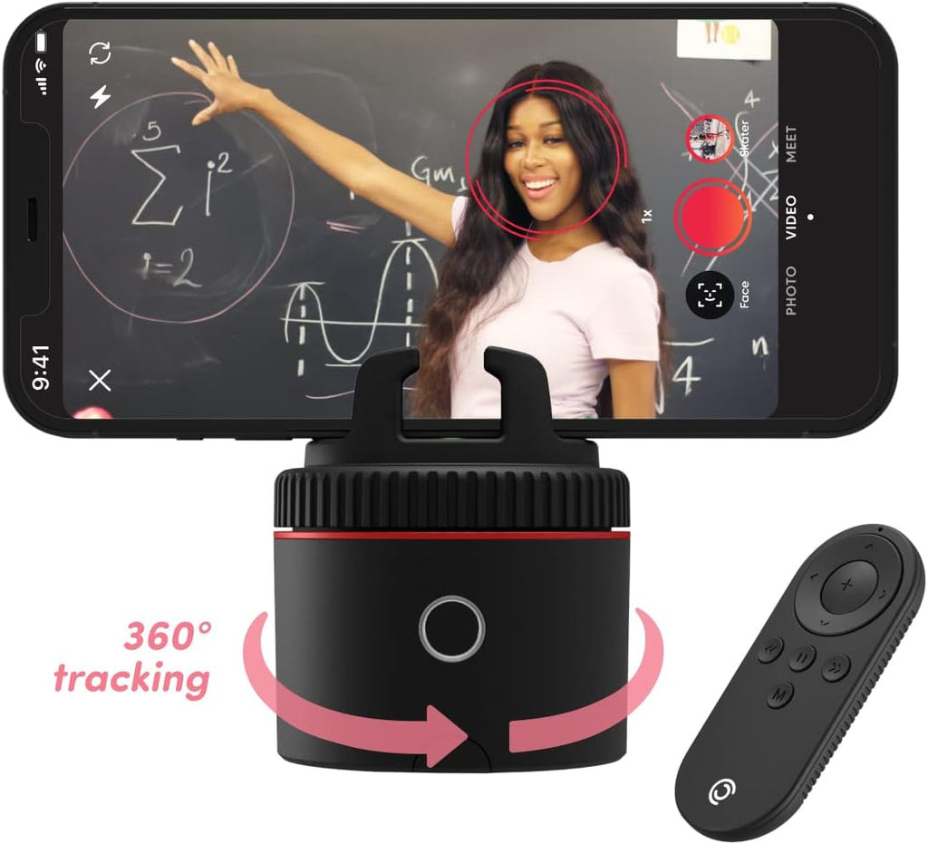 Pivo Pod One Starter Pack (Pod Red) - Content Creation Basic Set - 360° Auto Tracking - Mount & Case - Selfie Vlogging Face & Body Tracking F866404