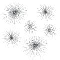 Silver Finish Metal Star Burst Wall Décor Set of 6 E146118