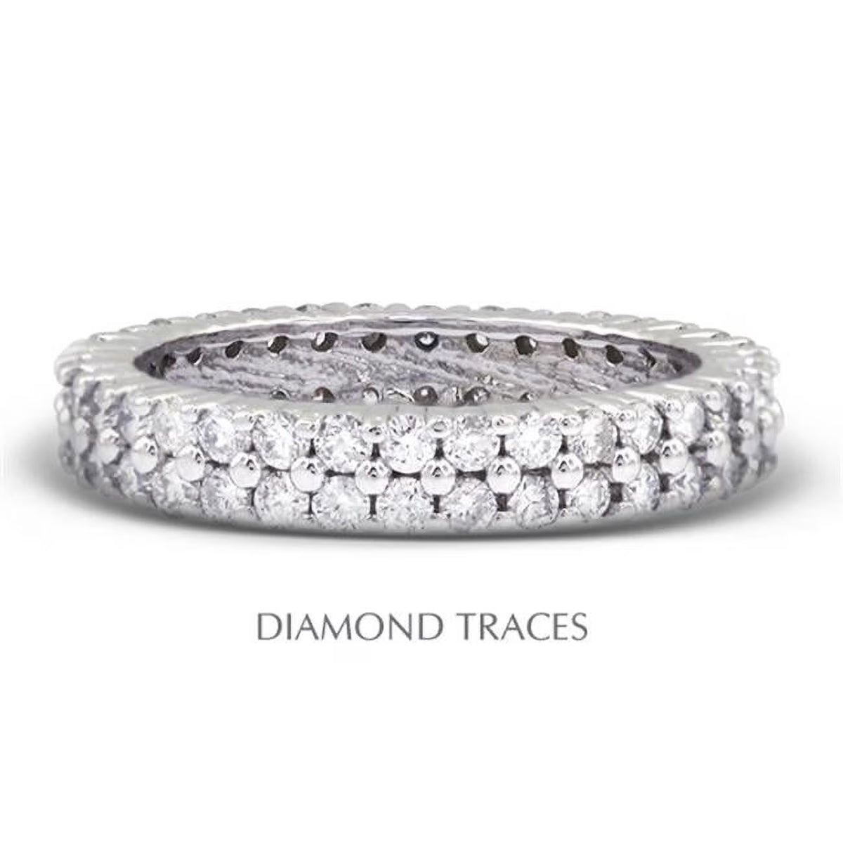 Platinum 950 Prong Setting 2.71 Carat Total Natural Diamonds Eternity Ring V2620
