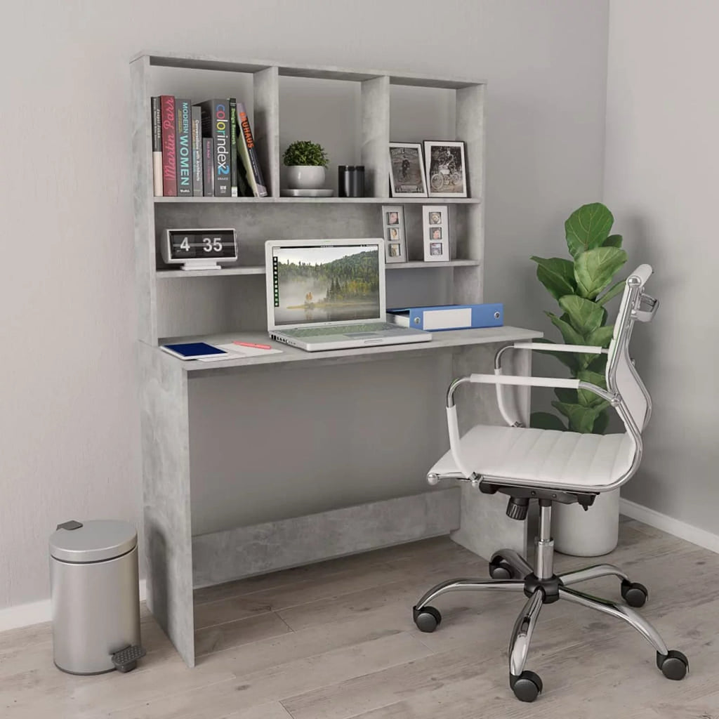 Desk with Shelves Concrete Gray Q54473