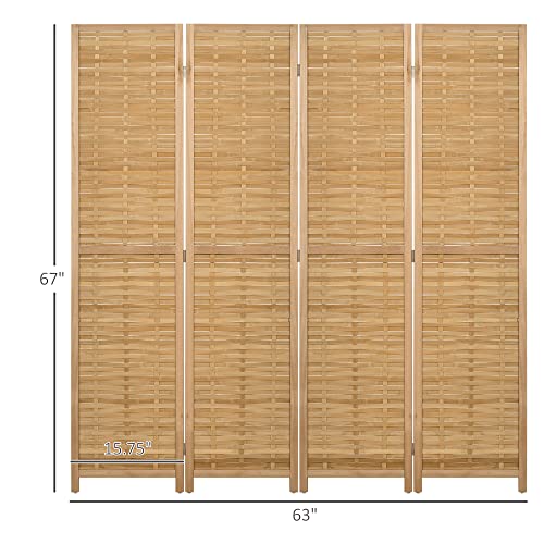 3 Panel 5.5' Tall Bamboo Folding Room Divider Y237366