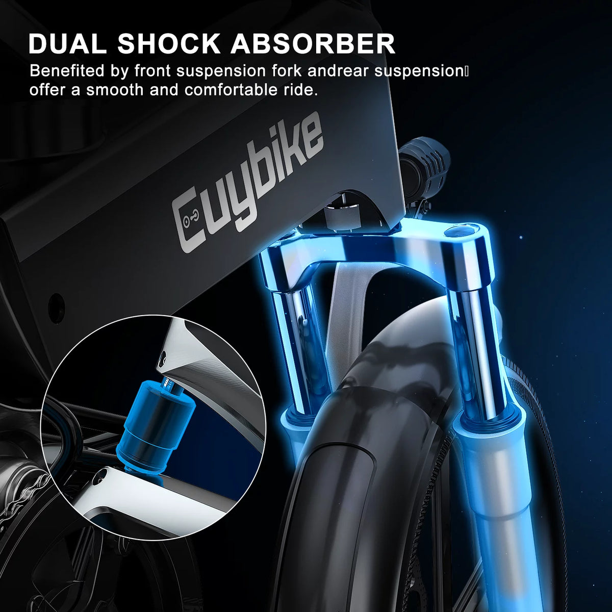 Folding Electric Bike 500W 48V 12.8AH 20'' Black V4710