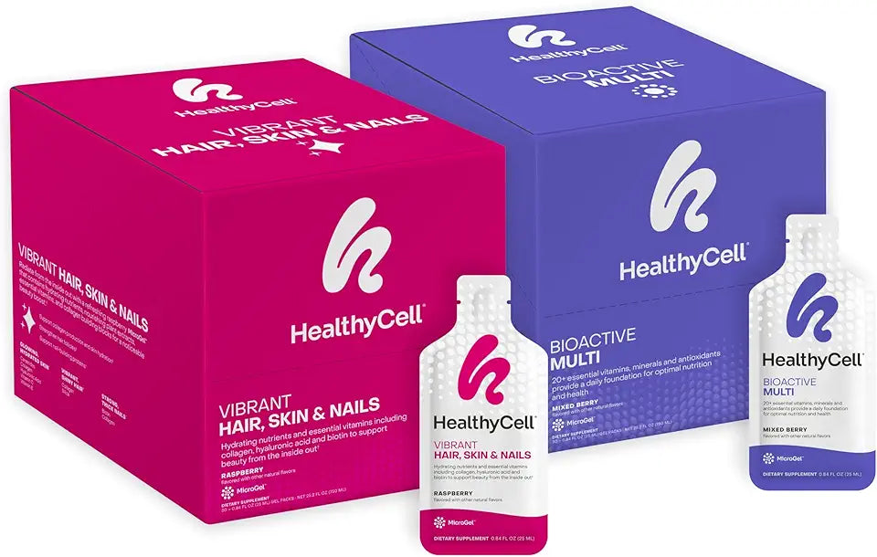 Bioactive Multi + Hair Skin & Nails Bundle Liquid Collagen Supplement 30 Gel Packs x 2 V840
