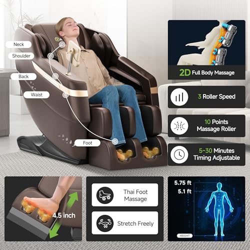 Full Body Zero Gravity Shiatsu Massage Chair Recliner with Heat and Foot Massage G333