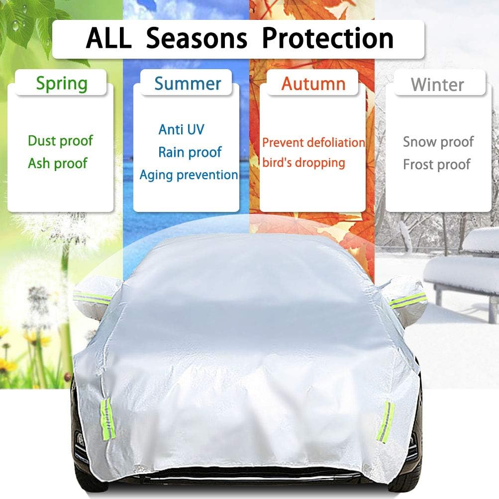 Half Car Cover with Cotton Waterproof Dustproof UV Resistant Snowproof Universal D655