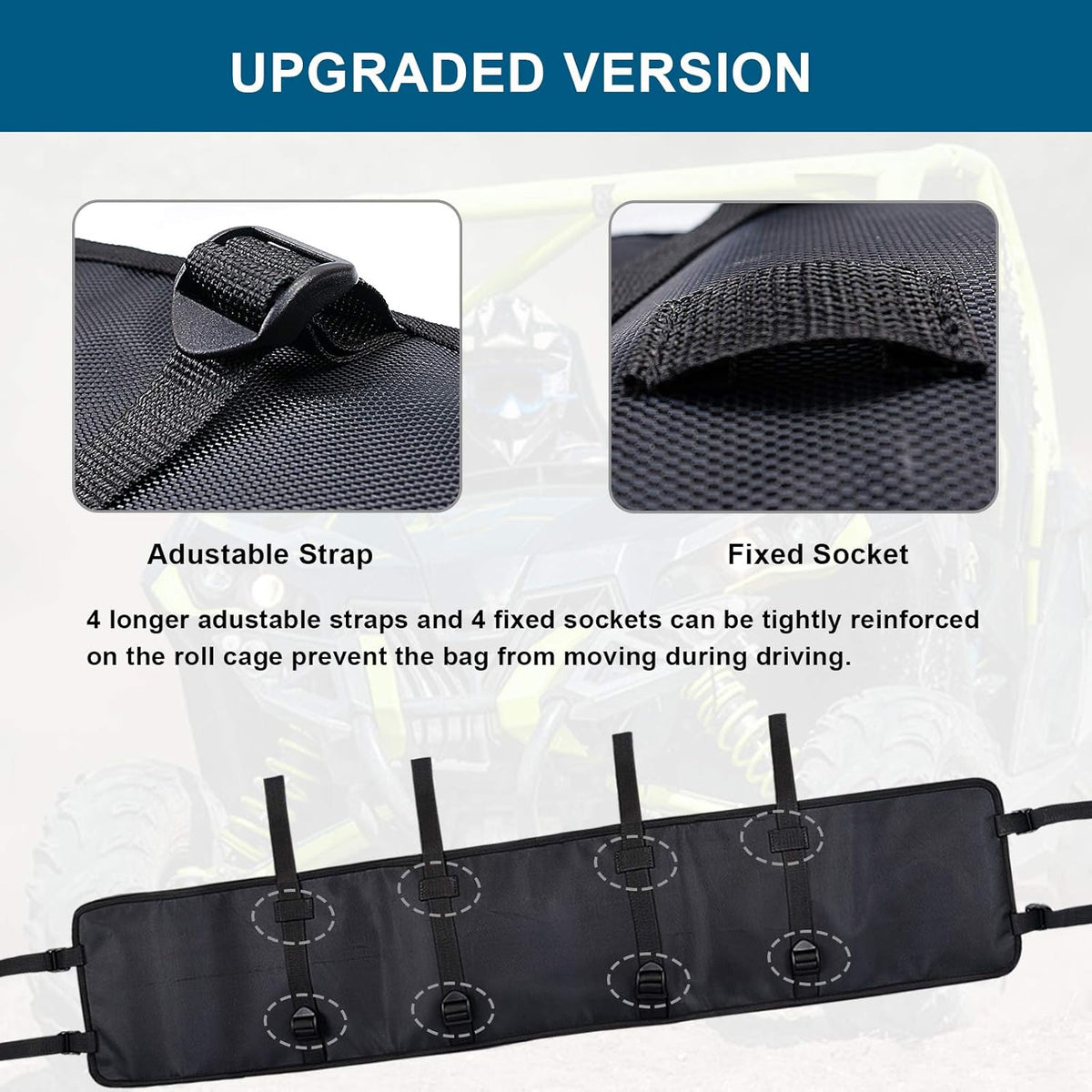Large Roll Cage Cargo Rear Storage Bag with Reflective Strip S9646