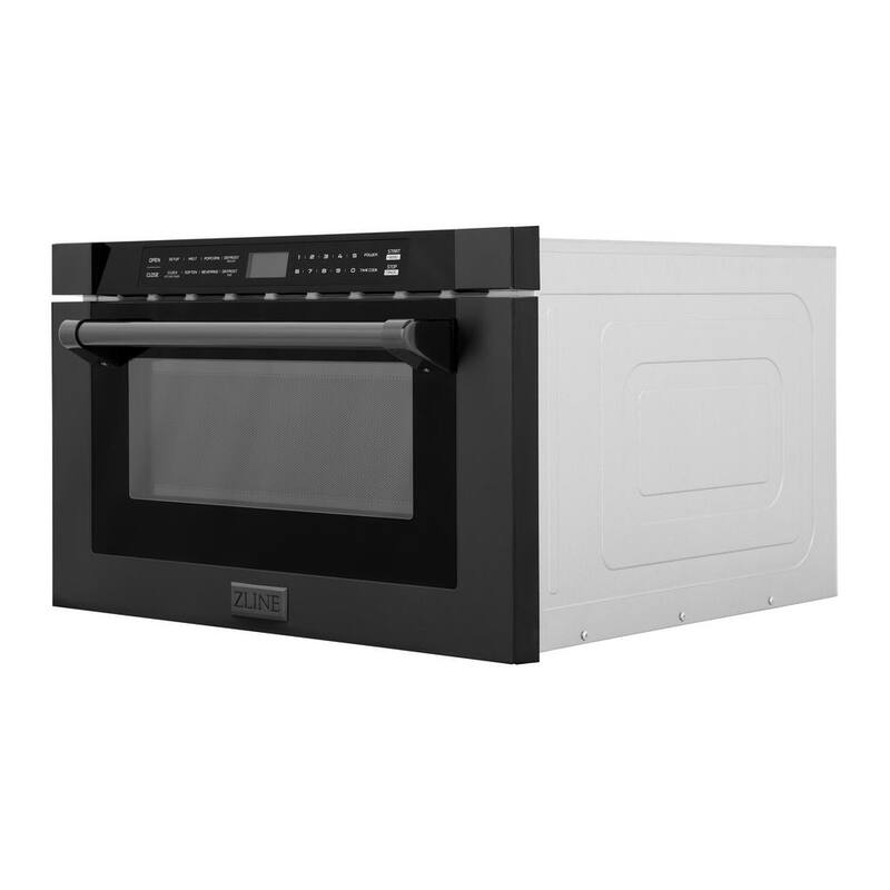 1000-Watt Built-In Microwave Drawer in Black Stainless Steel Y19175