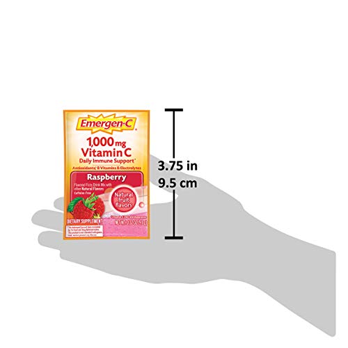 30 Count Raspberry Flavor Dietary Supplement Fizzy Drink Mix with 1000mg Vitamin C T50973
