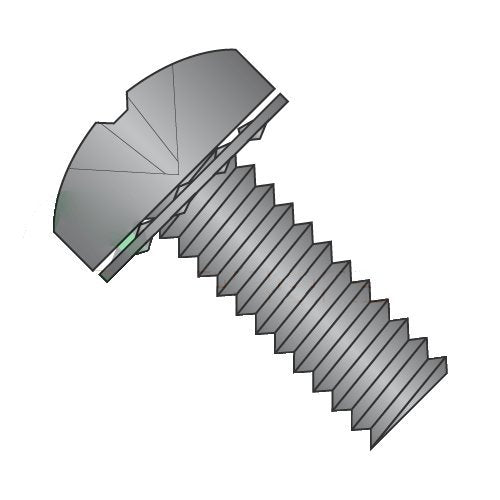10-32 x 1/2" SEMS Screws, Internal Tooth Washer, Phillips Pan Head, Steel, Black Oxide G28146