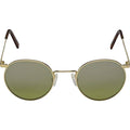 Golden Brown Frame Olive Lens Round Full-Rim Sunglasses S409935
