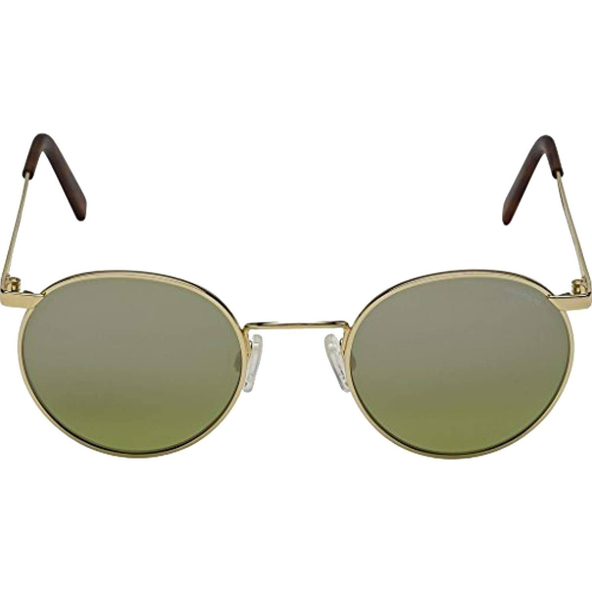 Golden Brown Frame Olive Lens Round Full-Rim Sunglasses S409935