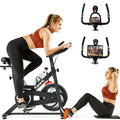 Black Magnetic Resistance Adjustable Stationary Bike with LCD Screen Z32983