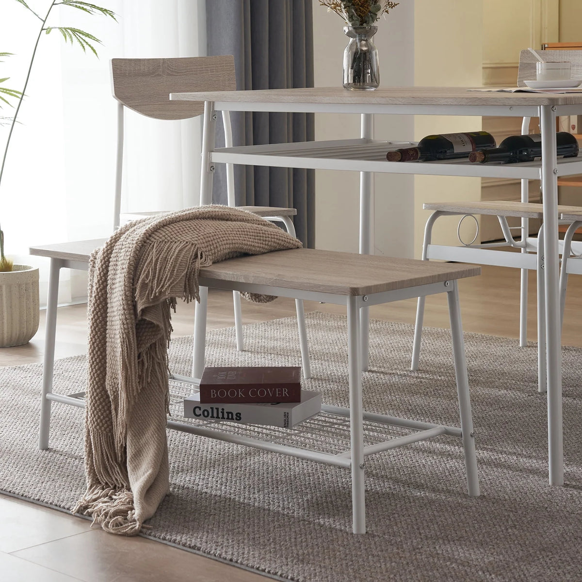 6-Piece Dining Room Set with 4 Chairs and 1 Bench X89290