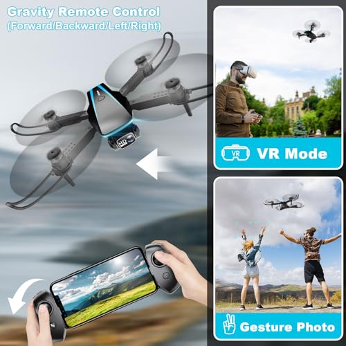 1080P HD Foldable Drone with 2 Batteries and Carrying Case D468