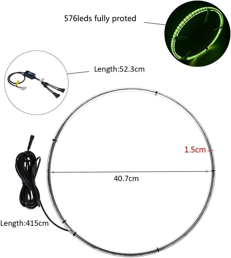 15.5 inch Double Row Wheel Ring Light Kit with Turn Signal G32621