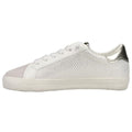 Gold Grey White Snake Lace Up Sneakers N396