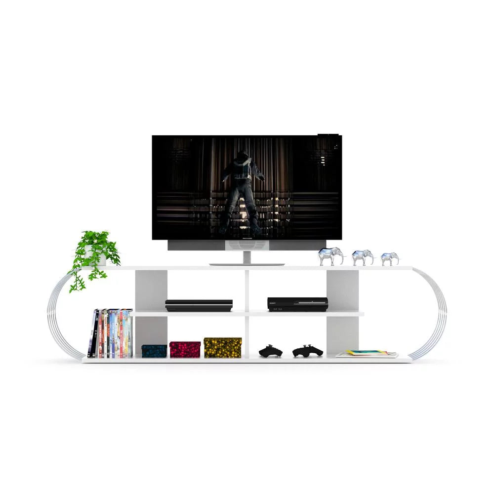 White Chrome Tv Unit T58236