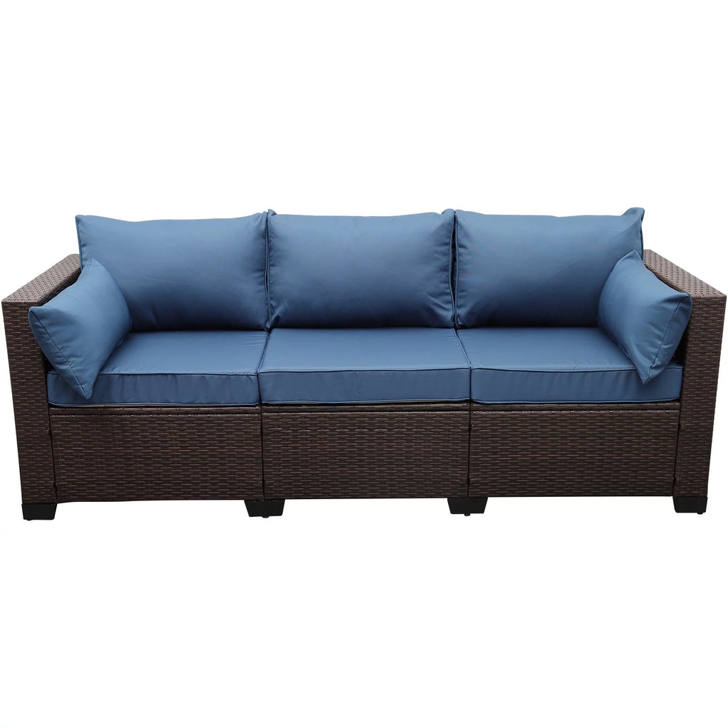 3-Seat Wicker Patio Sofa with Cushioned M23905
