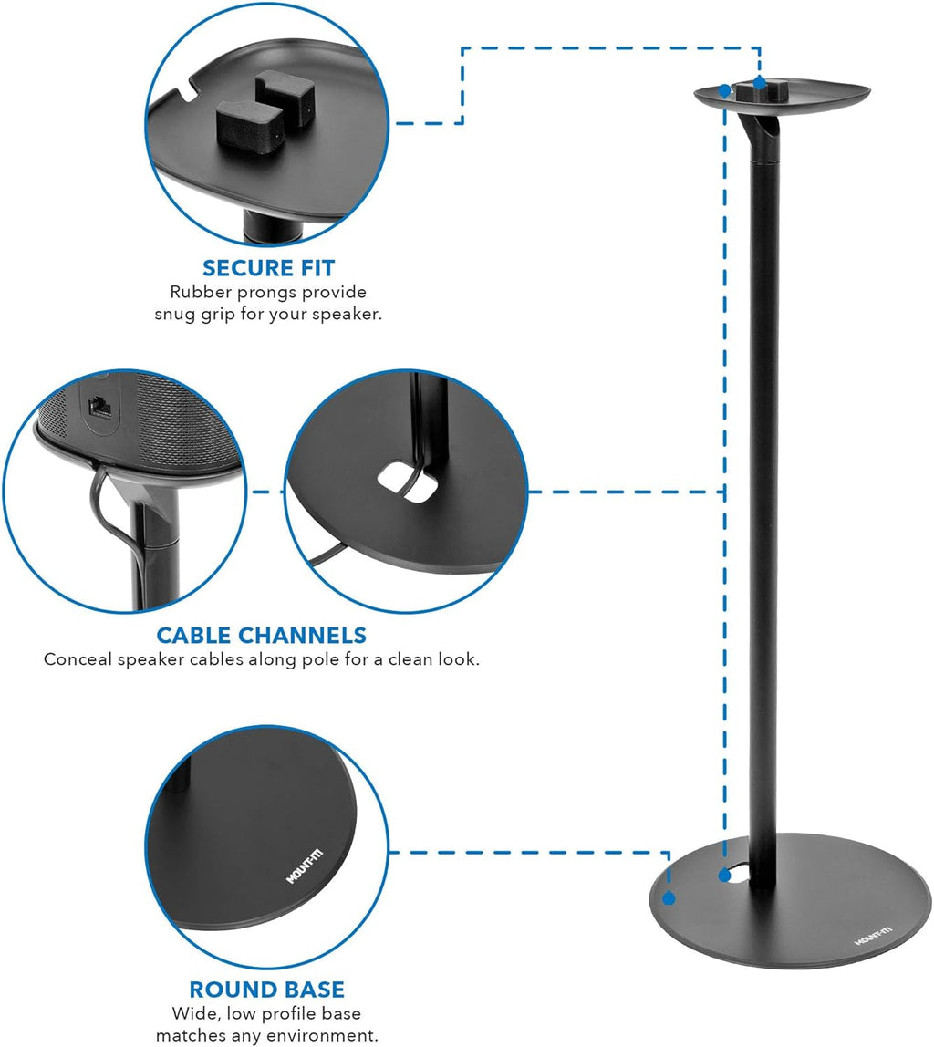 Matte Black Speaker Floor Stand I89016