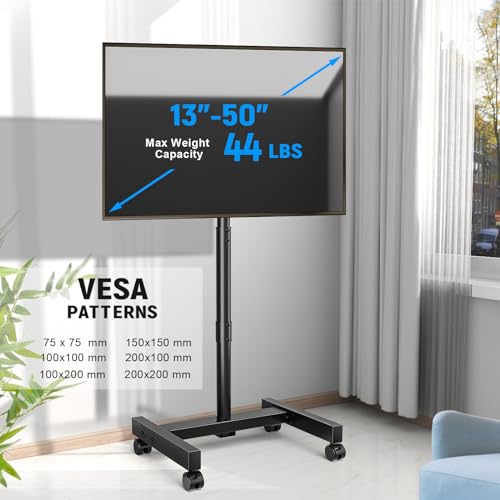 13-50 inch Tilting Rotating Height Adjustable Mobile TV Cart W838610