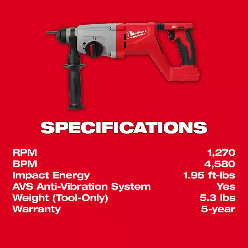 18V Brushless Cordless SDS-Plus Rotary Hammer with Angle Grinder I62540