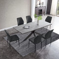 6-8 Person Space Saving Expandable Metal Frame Rectangular Dining Table H9785