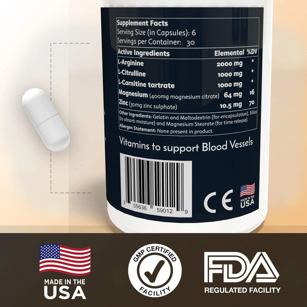 Nitric Oxide Supplement with L Arginine, L Citrulline, and L Caritine M3236