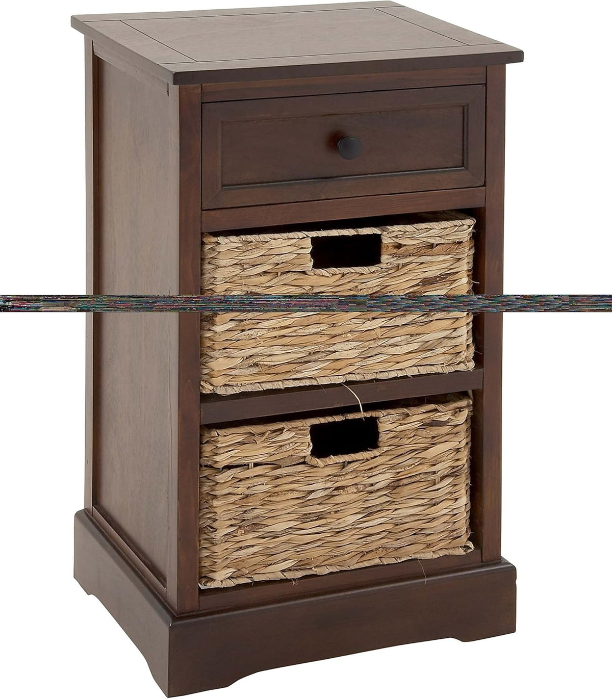 Modern Cabinet with 2-Wicker Basket H5728