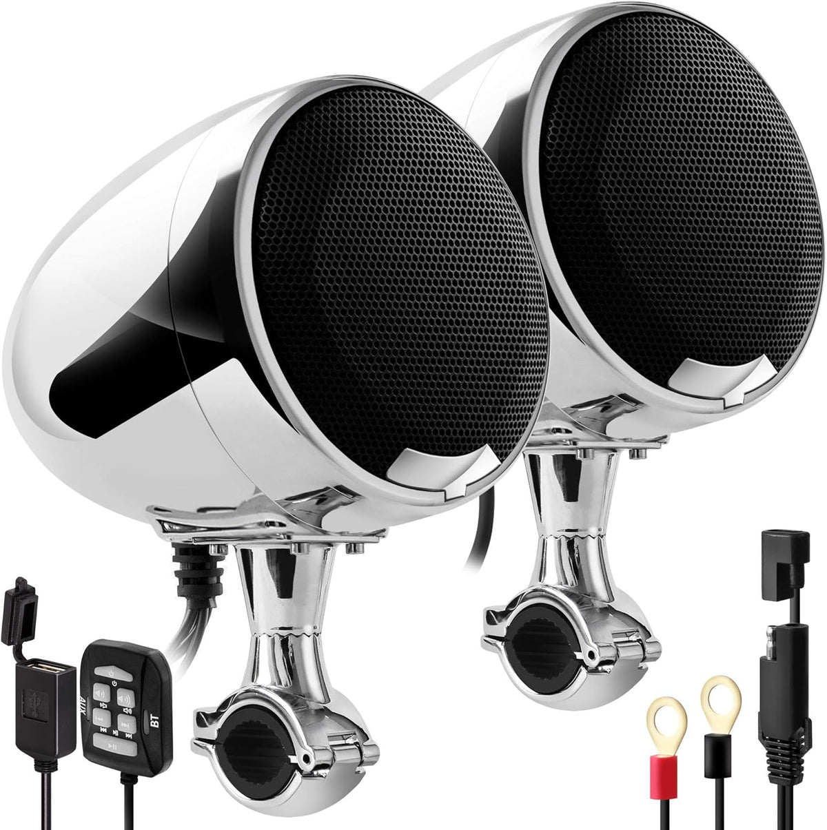 1200W Waterproof Bluetooth Motorcycle Stereo 4 Speakers Audio System E573673
