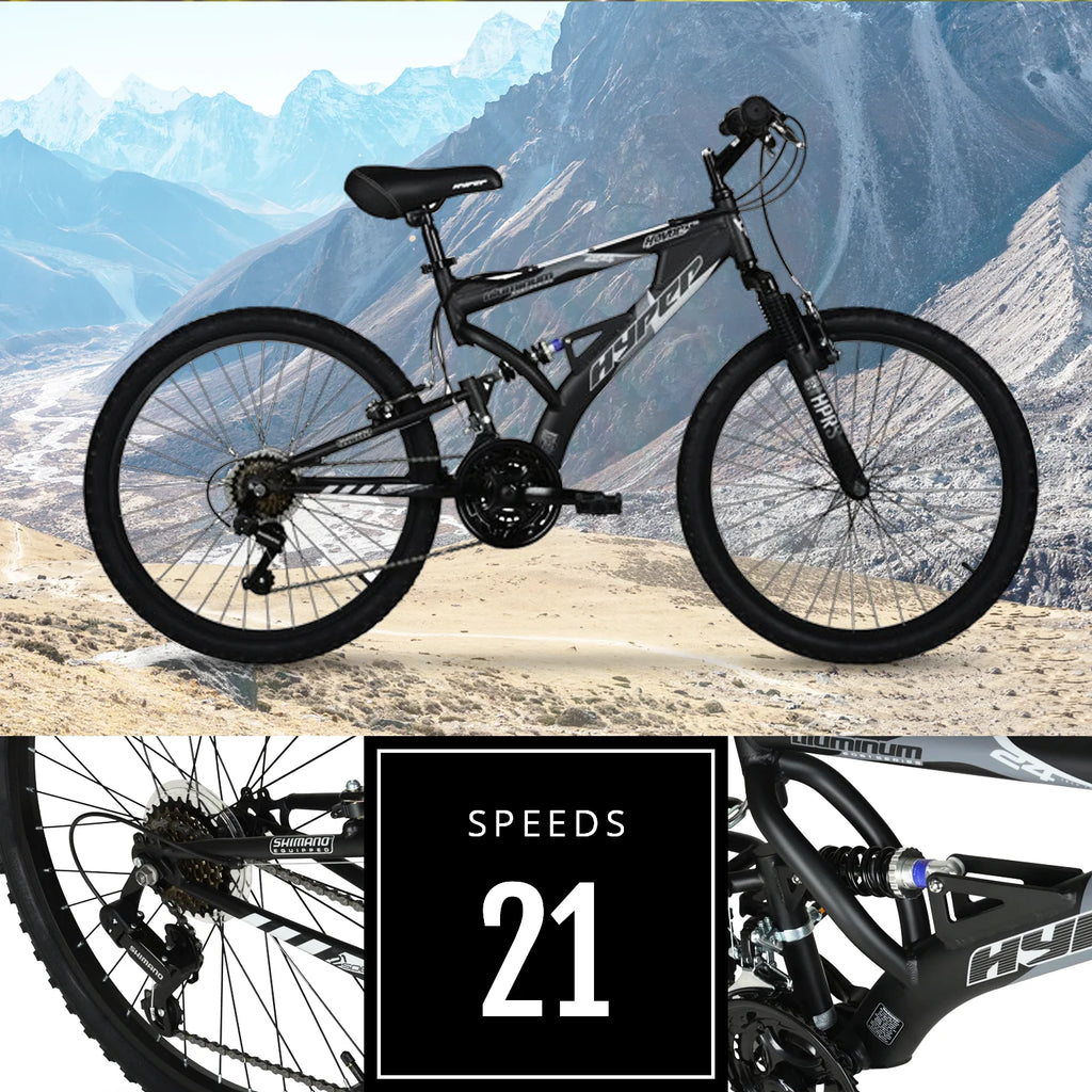 24 Boy's Black Mountain Bike X385