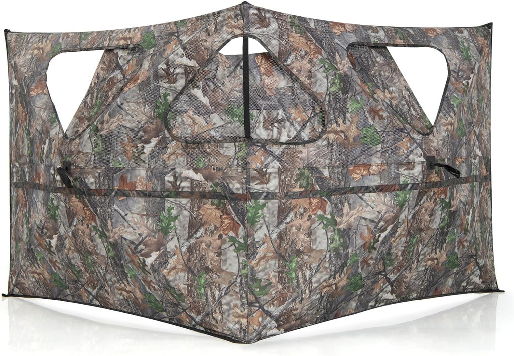 2-Panel Pop Up Ground Hunting Blind with 3 Through Ports R258