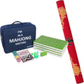 1.65'' Large Size 146 Green Tiles Mahjong Set with Blue Carrying Bag C646012