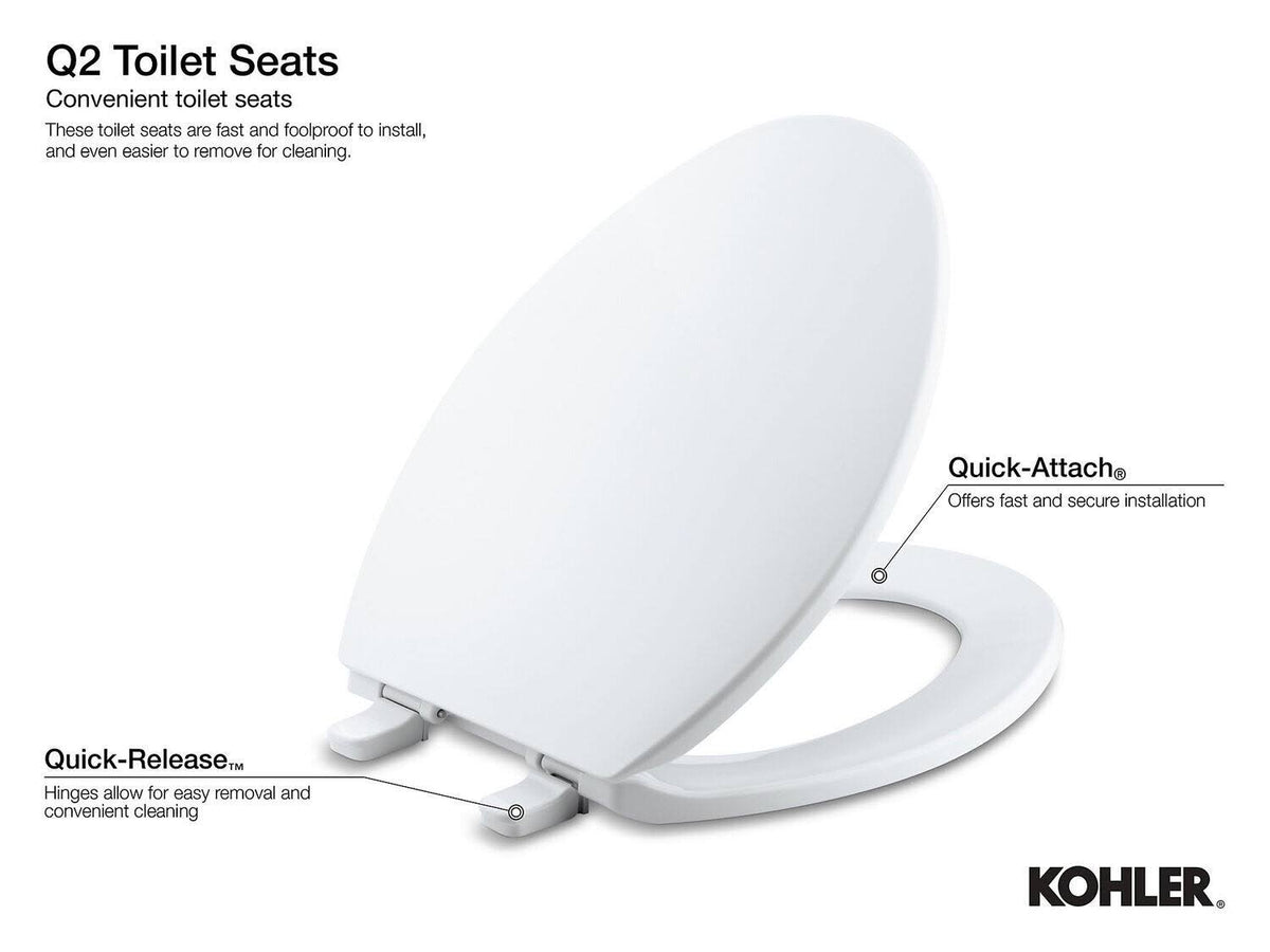 Elongated Toilet Seat with Quick-Release Hinges Sunlight Y806136
