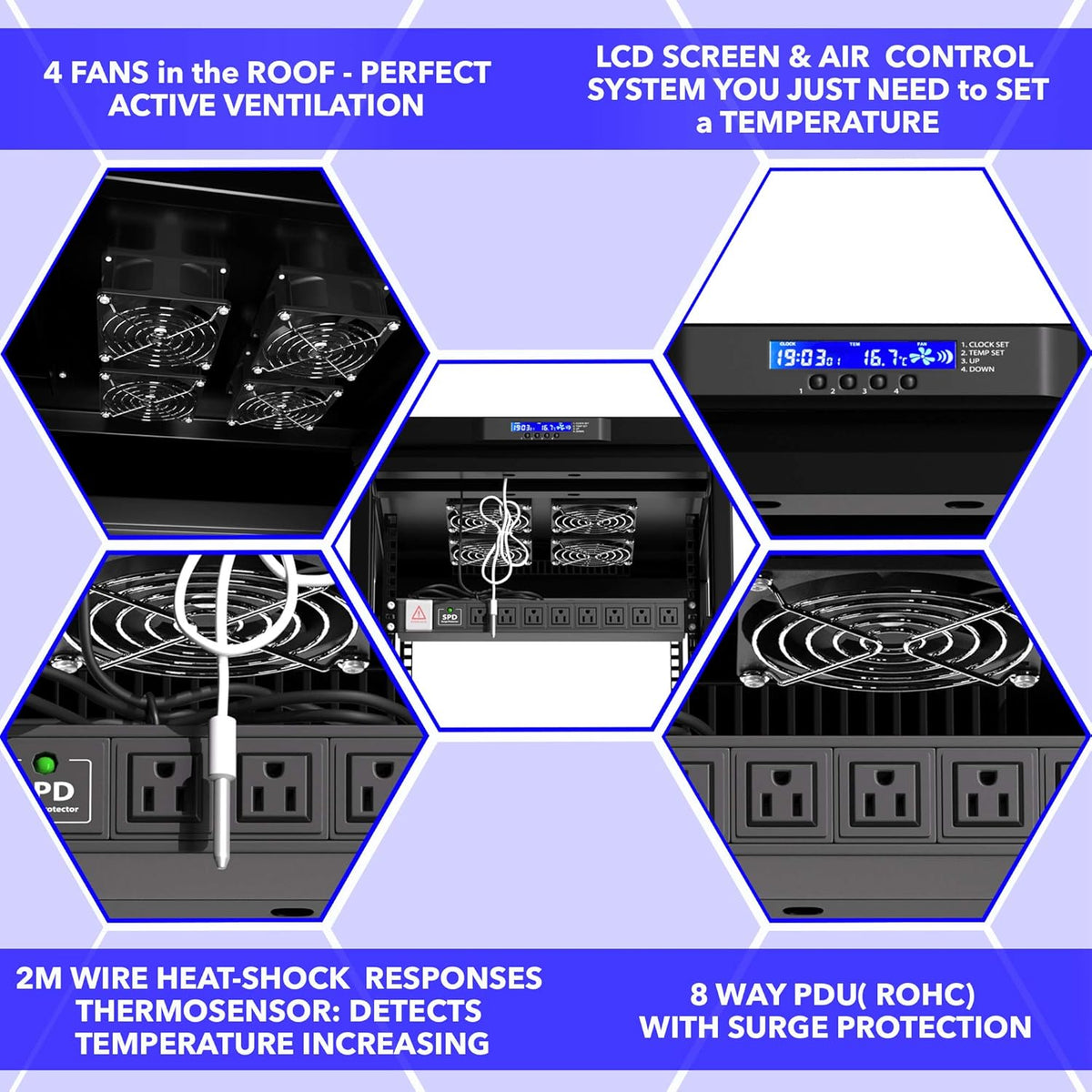 18U 32 Inch Deep Server Rack Cabinet on Casters U388851