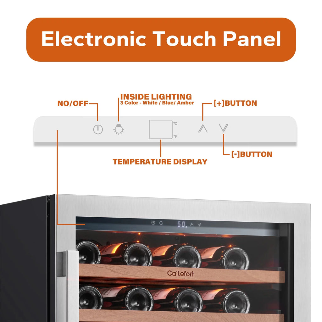 24 inch 54 Bottle Dual Zone Wine Cooler Refrigerator with Stainless Steel frame T777