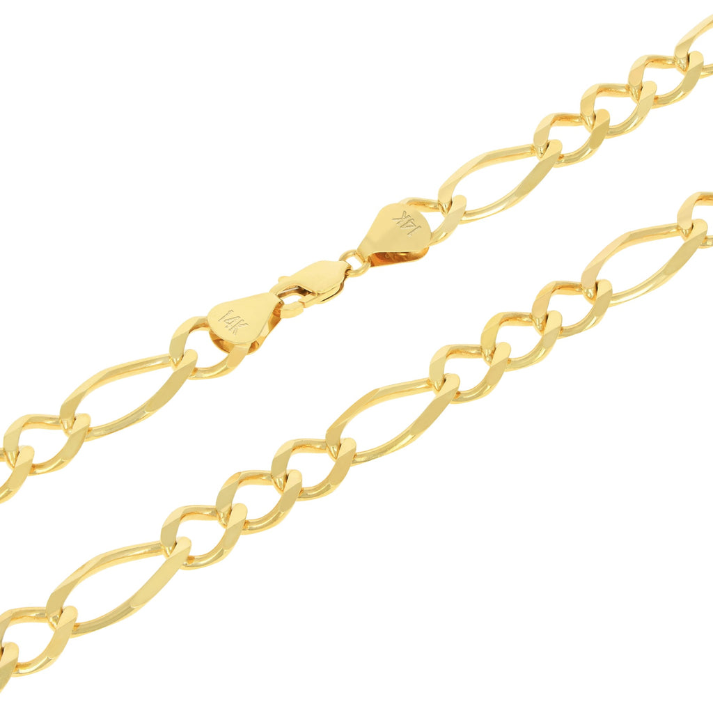 14k Yellow Gold Solid Figaro Chain Link Necklace 18" - 30" D5269