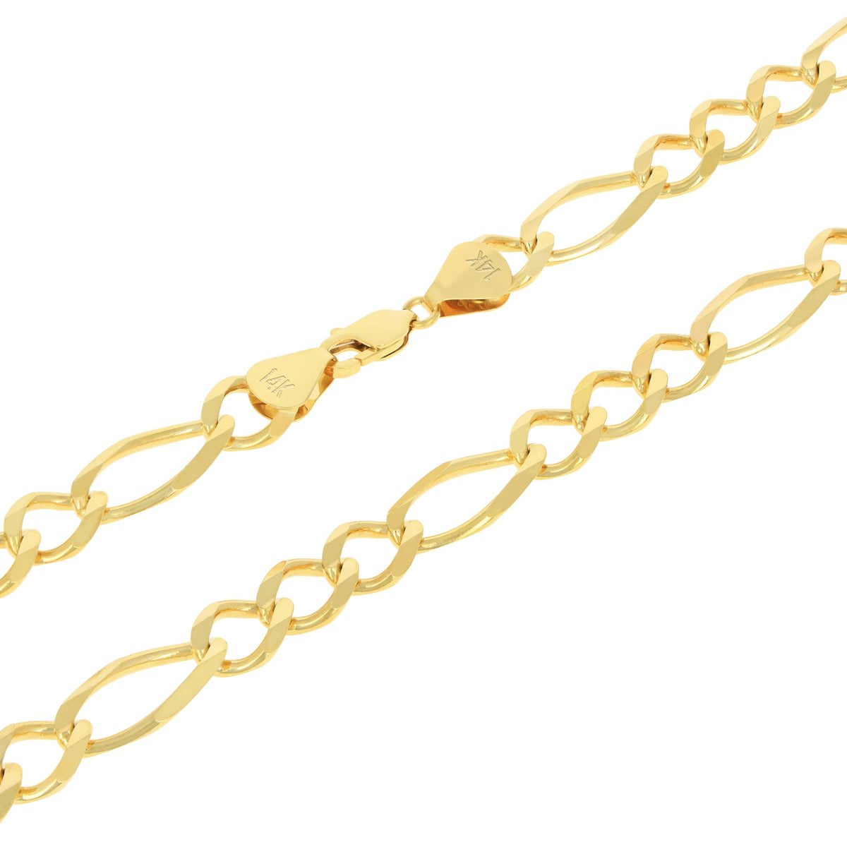 14k Yellow Gold Solid Figaro Chain Link Necklace 18" - 30" D5269