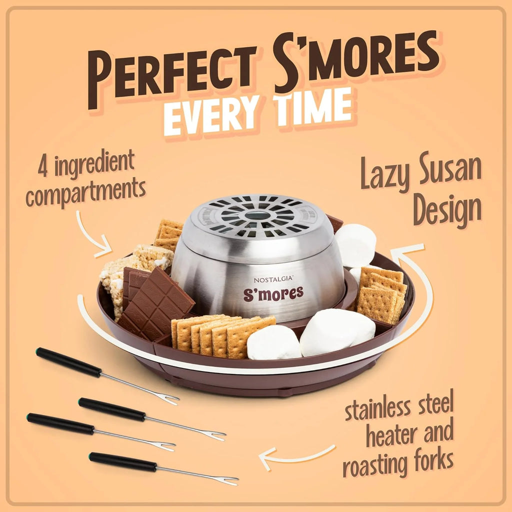Brown Electric Smores Maker with 4 Roasting Forks I63848