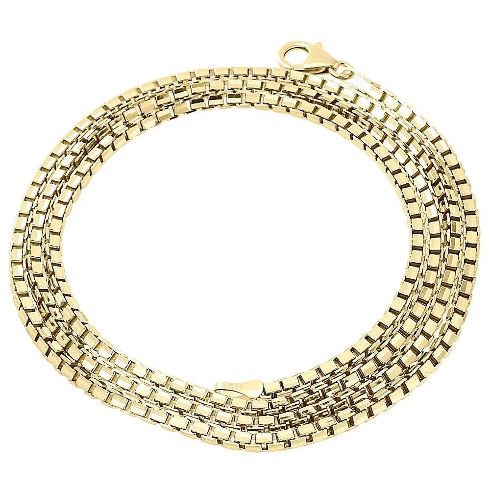 10K Yellow Gold 2.35mm Square Box Chain Necklace, 26 Inches S15431