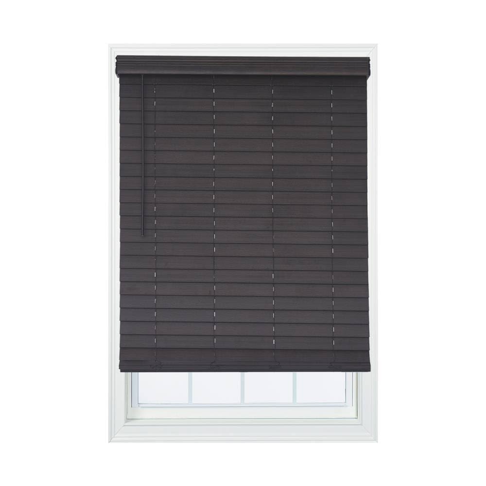 Brown Oak Cordless 2.5 in. Distressed Faux Wood Blind N670824