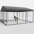 Large Heavy Duty Galvanized Steel Outdoor Dog Kennel with Roof and Double Safety Locks E8763