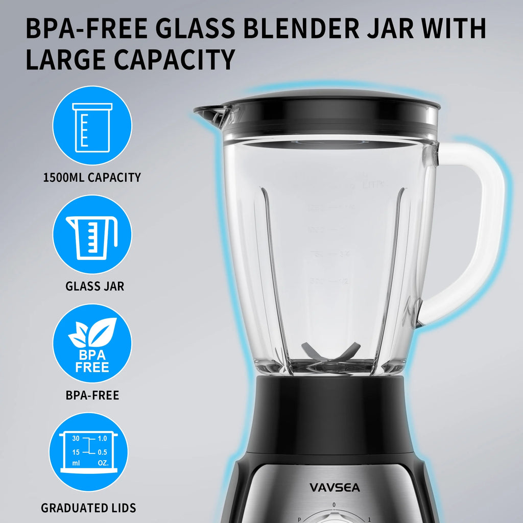 1000W 5 Speed Countertop Blender with 51oz Glass Jar M616724