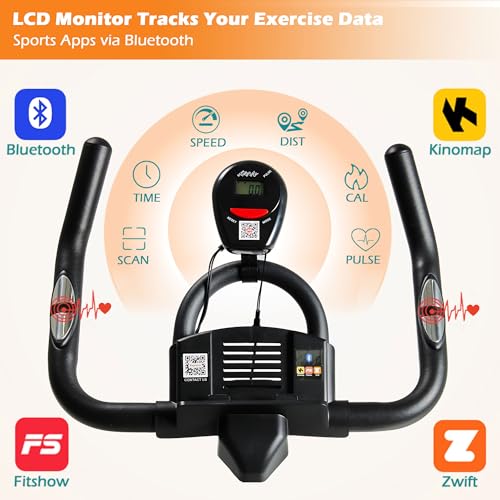 Black Magnetic Resistance Adjustable Stationary Bike with LCD Screen Z32983
