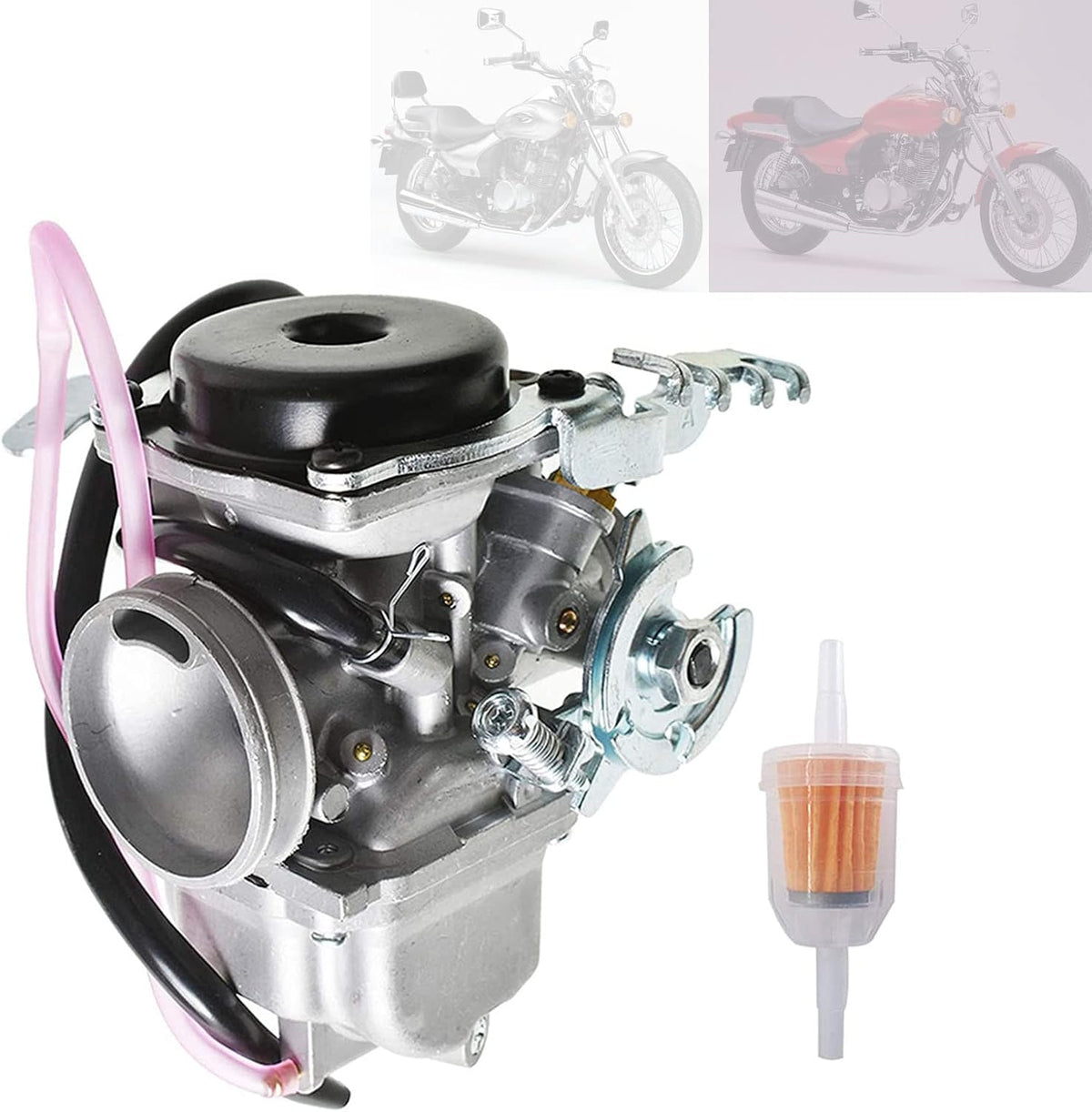 Carburetor with Air Fuel Filter for Kawasaki Bn125A Eliminator 125, Pack of 2 G790