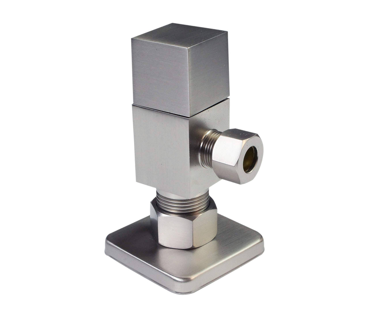 Square 1/4-Turn Angle Stop, Satin Nickel C69503