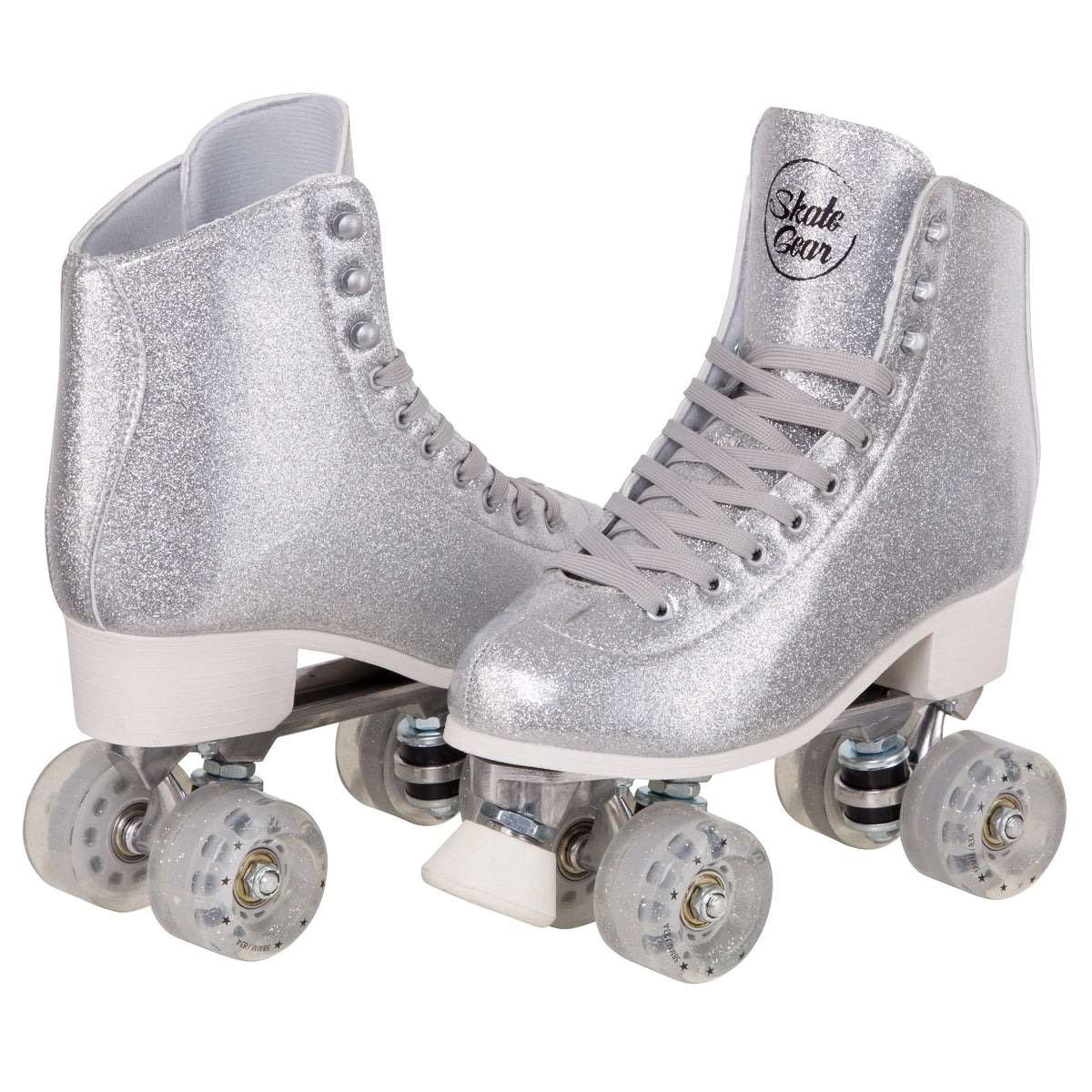 Sparkly Faux Leather Quad Roller Skates E7326
