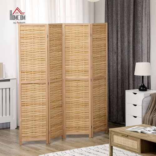 3 Panel 5.5' Tall Bamboo Folding Room Divider Y237366