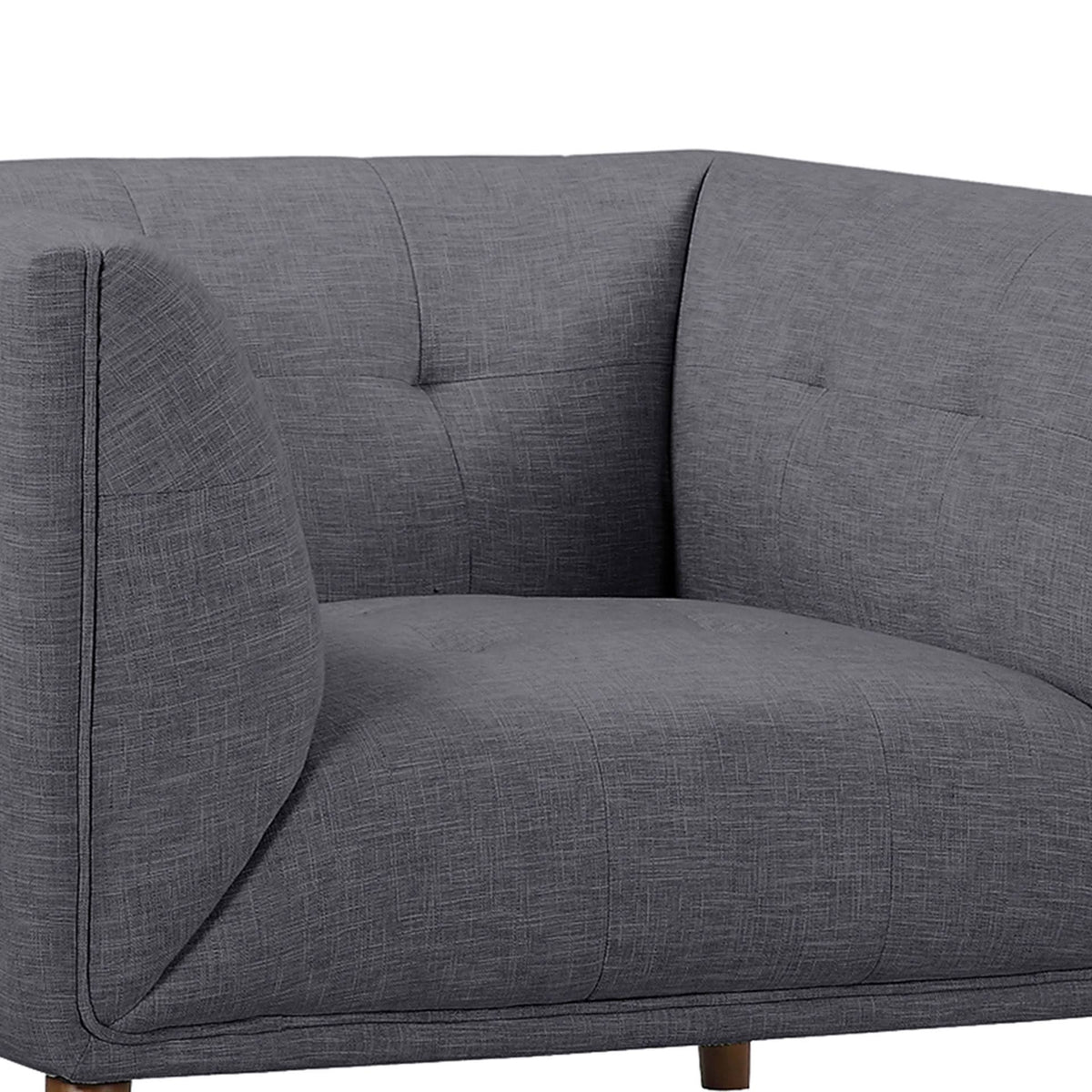 Dark Gray Linen Button-Tufted Chair N130