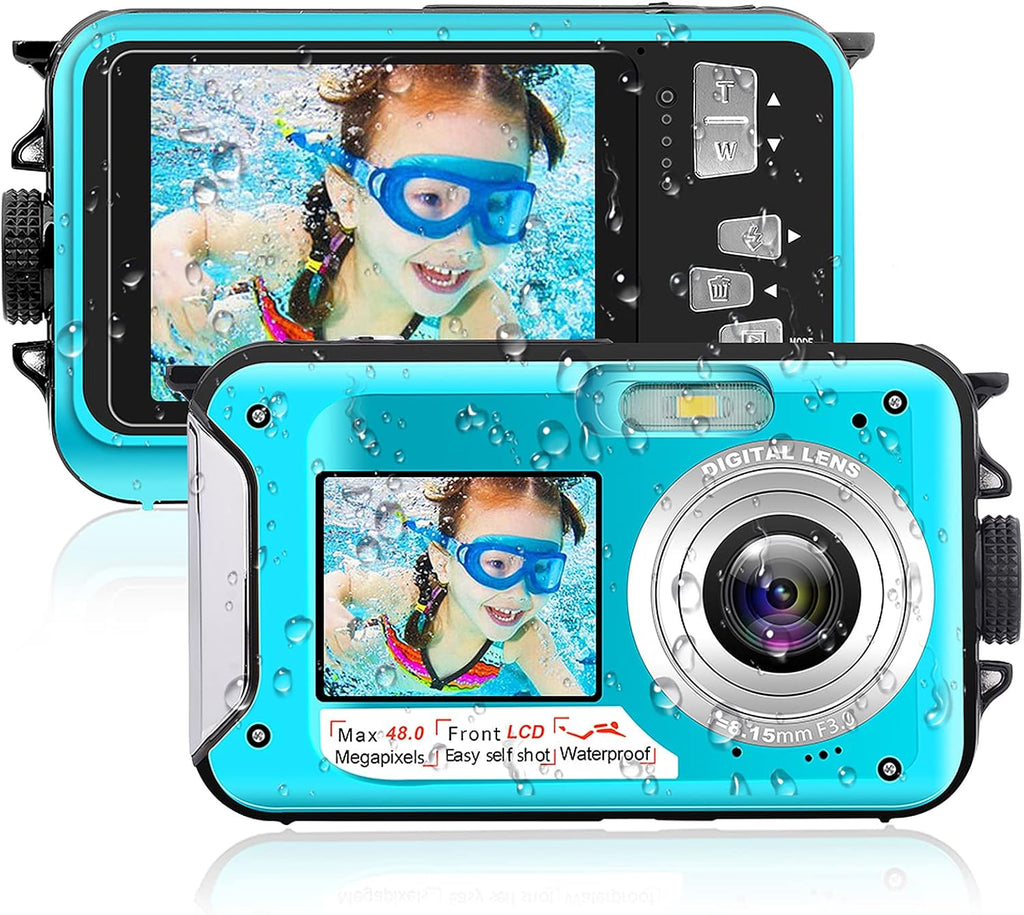 Waterproof 2.7K Full HD 48MP Underwater Camera, Pack of 2 D289417