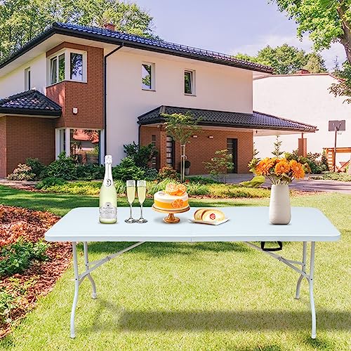 White Black Plastic Folding Table S607535